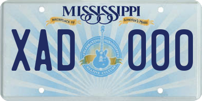 MS license plate XAD000