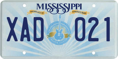 MS license plate XAD021