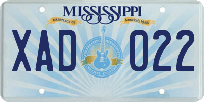 MS license plate XAD022