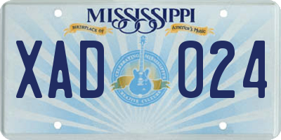 MS license plate XAD024