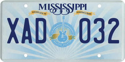 MS license plate XAD032