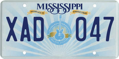 MS license plate XAD047