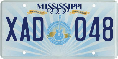 MS license plate XAD048
