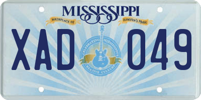 MS license plate XAD049