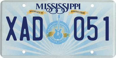 MS license plate XAD051