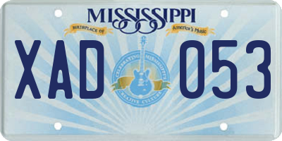 MS license plate XAD053
