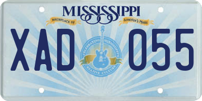 MS license plate XAD055