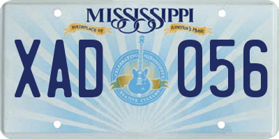MS license plate XAD056