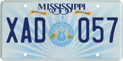 MS license plate XAD057