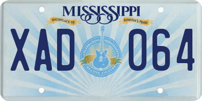 MS license plate XAD064