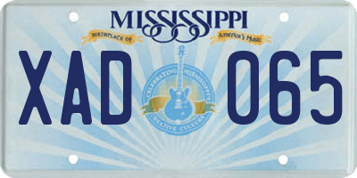 MS license plate XAD065