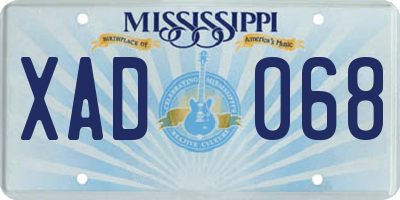 MS license plate XAD068