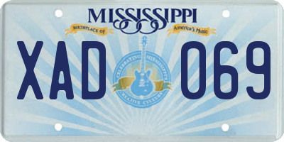 MS license plate XAD069