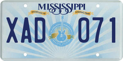 MS license plate XAD071