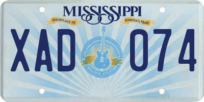 MS license plate XAD074