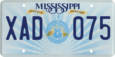 MS license plate XAD075