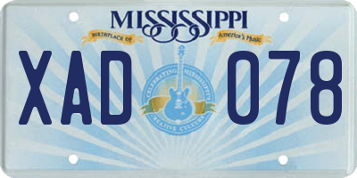 MS license plate XAD078