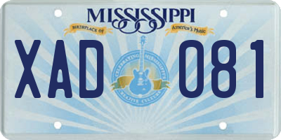 MS license plate XAD081