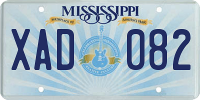 MS license plate XAD082