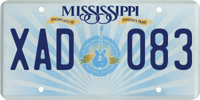 MS license plate XAD083