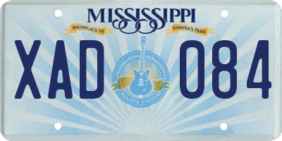 MS license plate XAD084