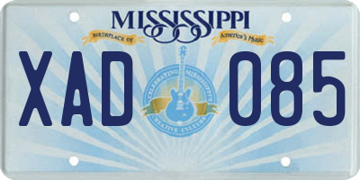 MS license plate XAD085