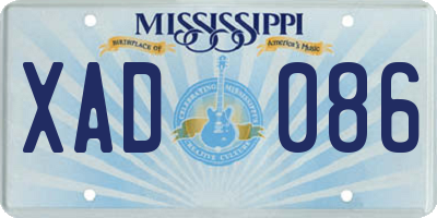 MS license plate XAD086