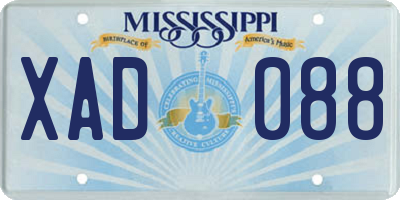 MS license plate XAD088