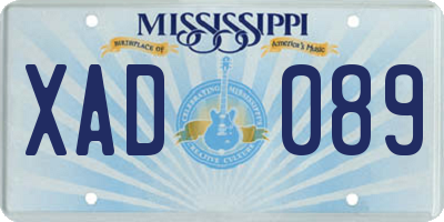 MS license plate XAD089
