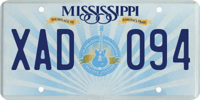 MS license plate XAD094