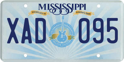 MS license plate XAD095