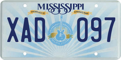 MS license plate XAD097
