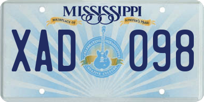 MS license plate XAD098