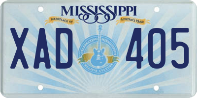 MS license plate XAD405