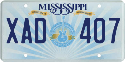 MS license plate XAD407
