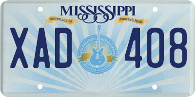 MS license plate XAD408