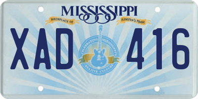 MS license plate XAD416