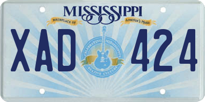 MS license plate XAD424