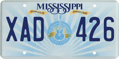 MS license plate XAD426