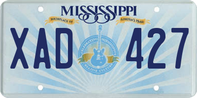 MS license plate XAD427