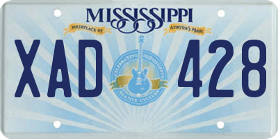 MS license plate XAD428