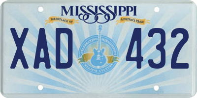 MS license plate XAD432