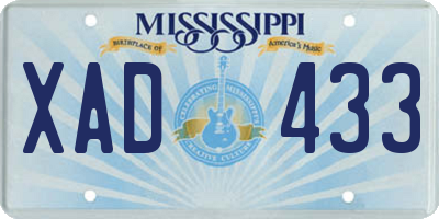 MS license plate XAD433