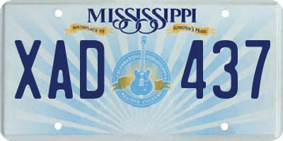 MS license plate XAD437