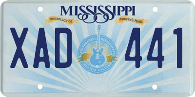 MS license plate XAD441