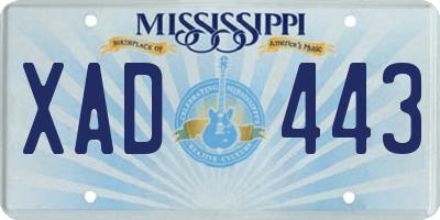 MS license plate XAD443