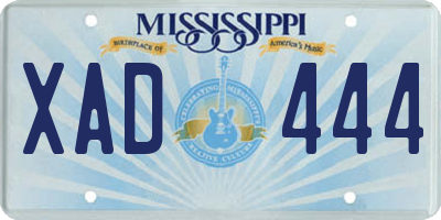MS license plate XAD444