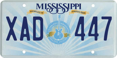 MS license plate XAD447