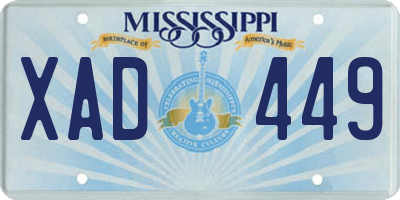 MS license plate XAD449