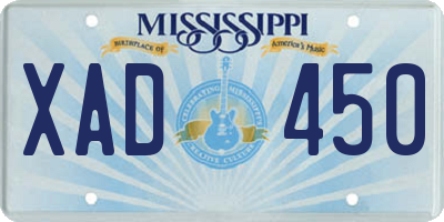 MS license plate XAD450